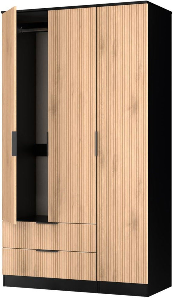 Java Tall 2 Drawer 3 Door Triple Wardrobe