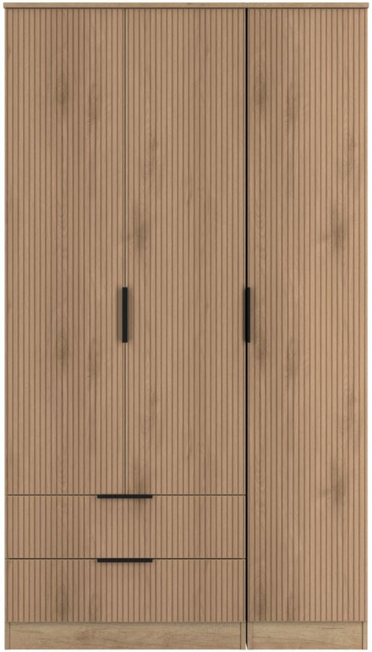 Java Tall 2 Drawer 3 Door Triple Wardrobe