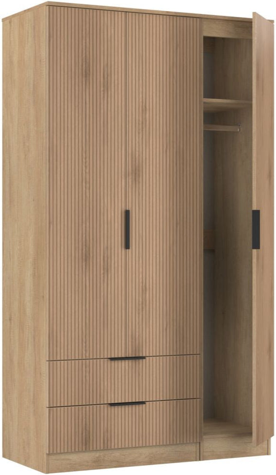 Java Tall 2 Drawer 3 Door Triple Wardrobe
