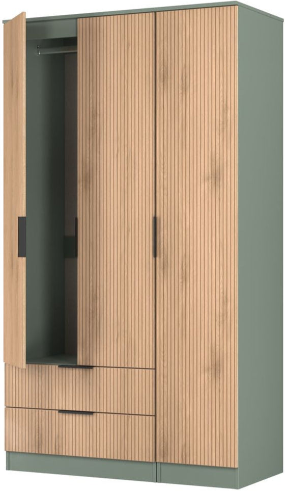 Java Tall 2 Drawer 3 Door Triple Wardrobe