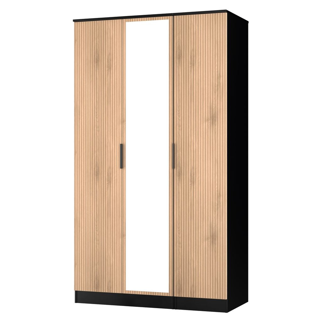Java Tall Mirrored 3 Door Triple Wardrobe