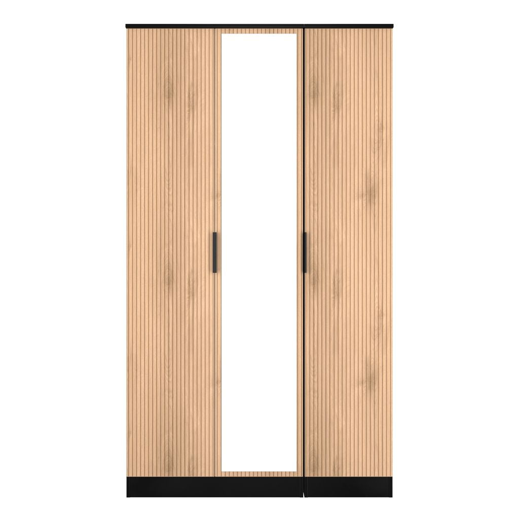 Java Tall Mirrored 3 Door Triple Wardrobe
