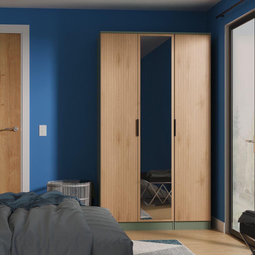 Java Tall Mirrored 3 Door Triple Wardrobe