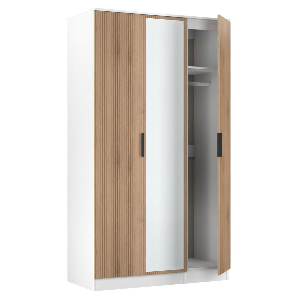 Java Tall Mirrored 3 Door Triple Wardrobe