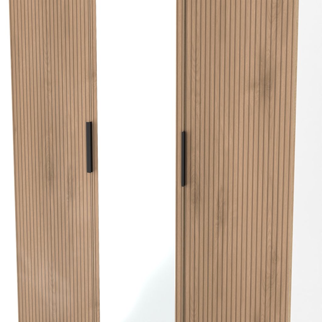 Java Tall Mirrored 3 Door Triple Wardrobe