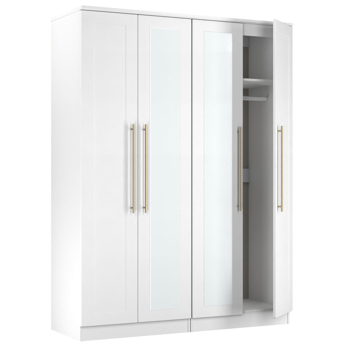 Haworth Tall 4 Door Mirrored Wardrobe