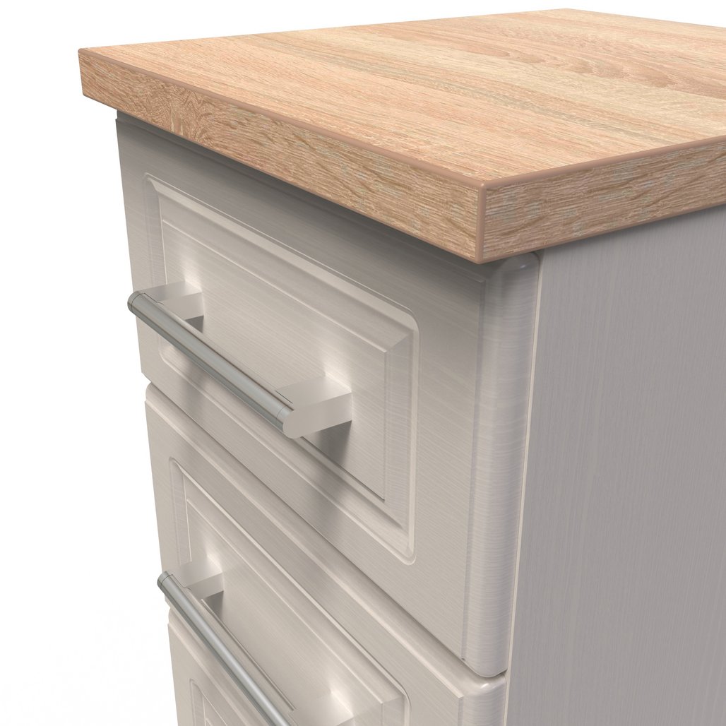 Kent 2 Door Mirrored Double Wardrobe, 3 Drawer Bedsides & 3 Drawer Deep Chest of Drawers