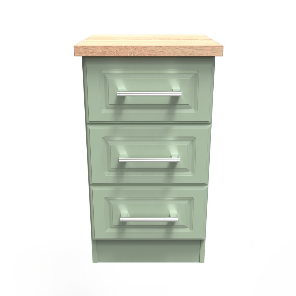 Kent 2 Door Mirrored Double Wardrobe, 3 Drawer Bedsides & 3 Drawer Deep Chest of Drawers