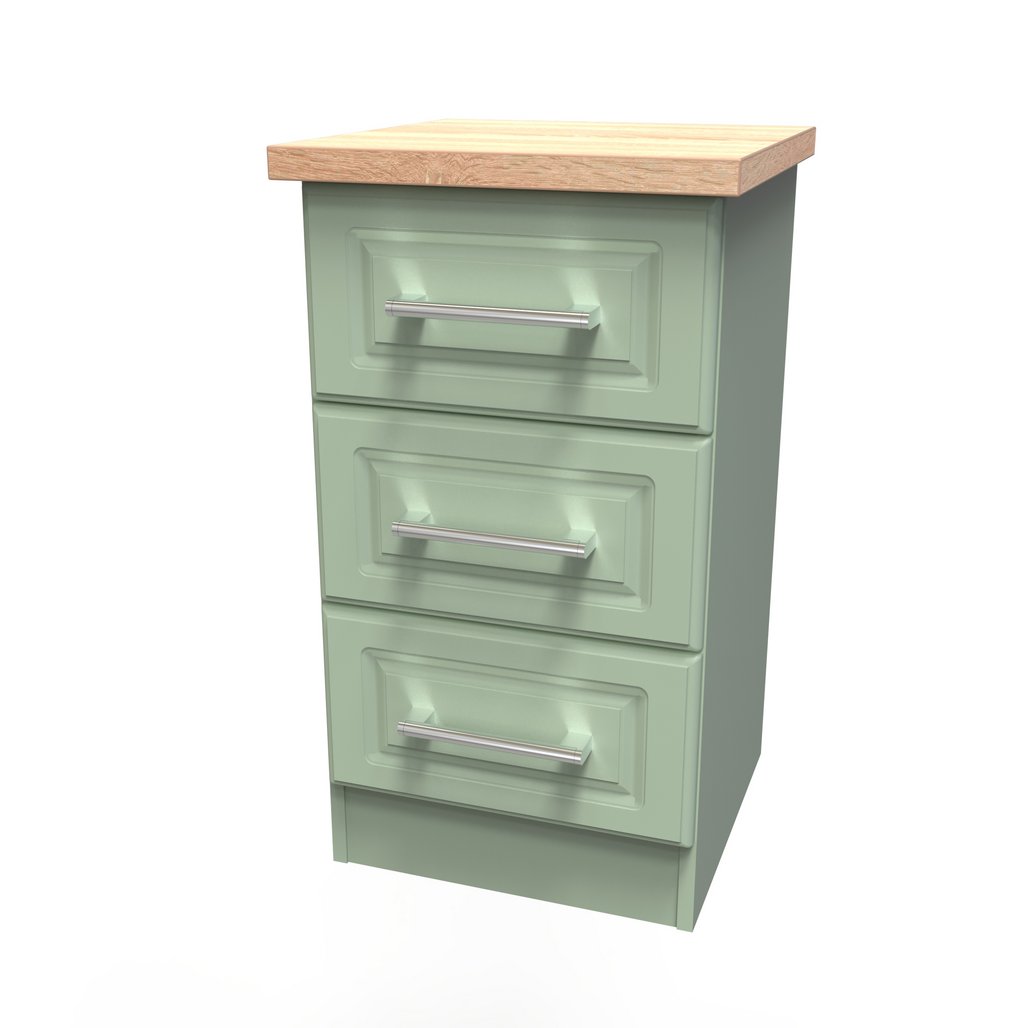 Kent 2 Door Mirrored Double Wardrobe, 3 Drawer Bedsides & 3 Drawer Deep Chest of Drawers