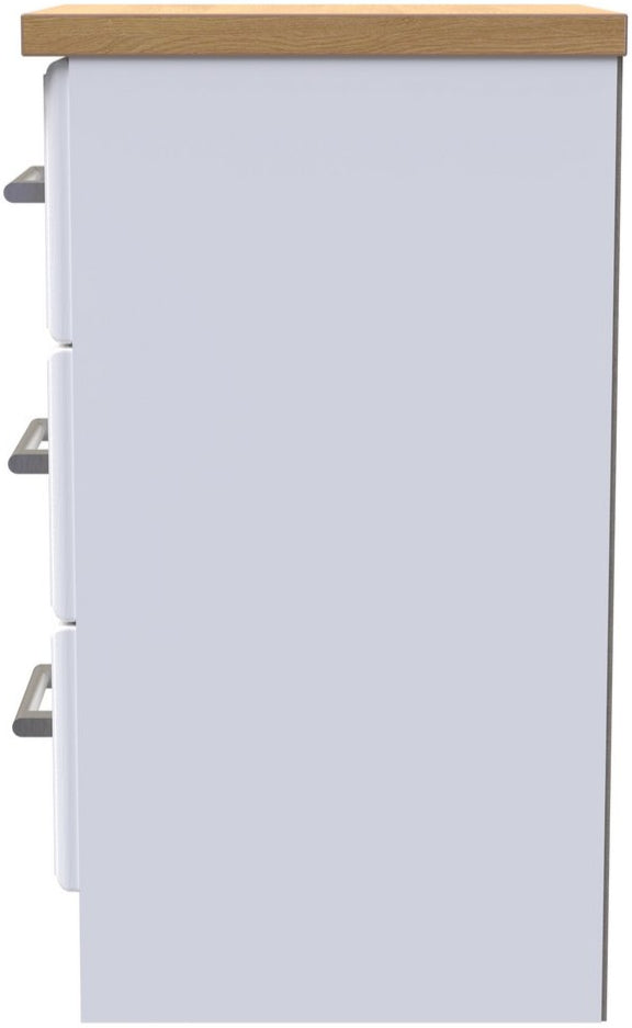 Kent 3 Drawer Bedside Table with Oak Top