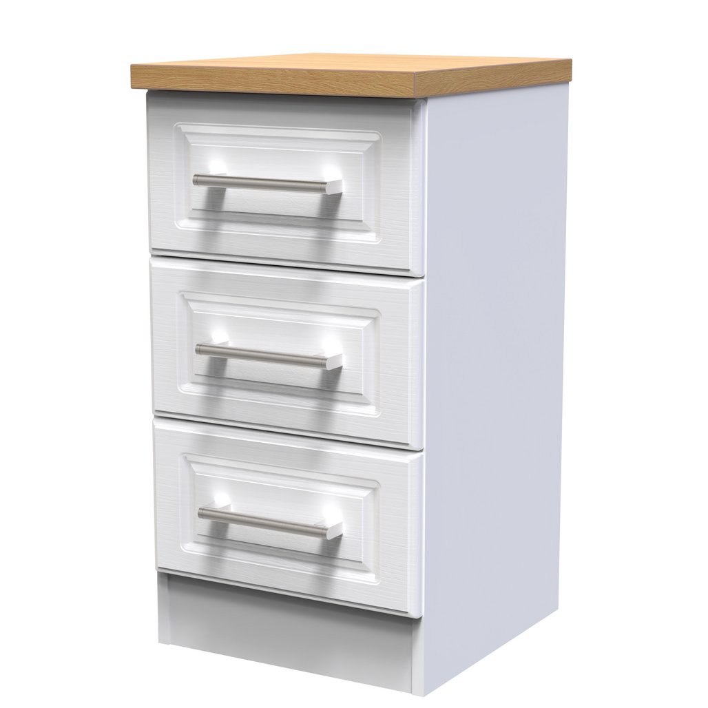 Kent 2 Door Mirrored Double Wardrobe, 3 Drawer Bedsides & 3 Drawer Deep Chest of Drawers