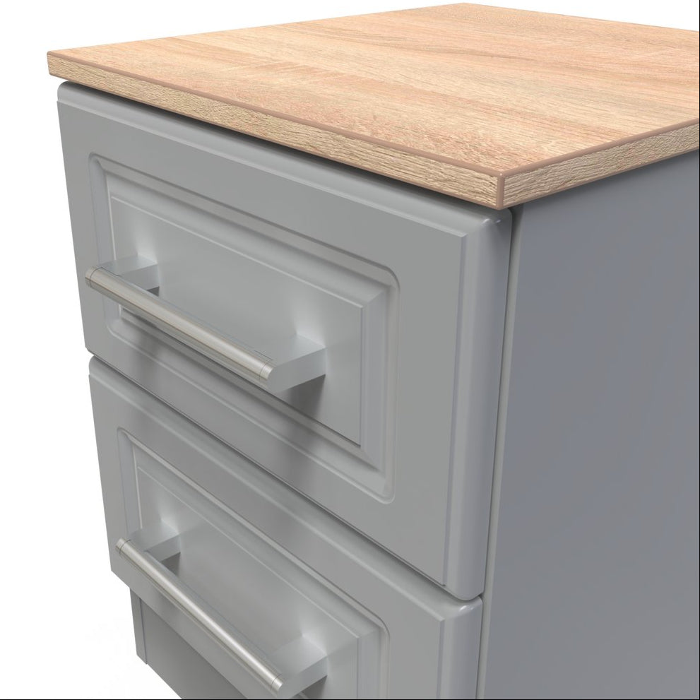Kent 2 Drawer Bedside Table with Oak Top