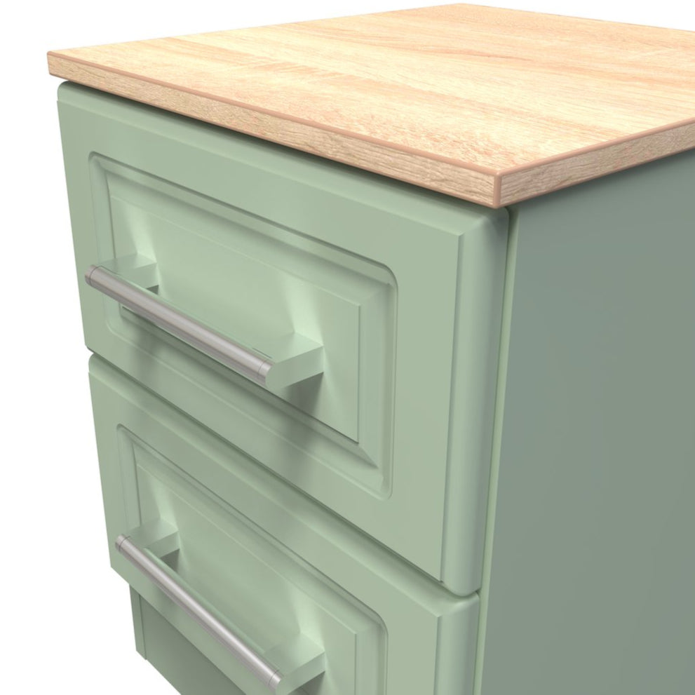 Kent 2 Drawer Bedside Table with Oak Top