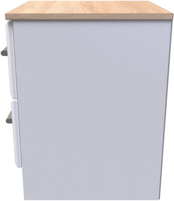 Kent 2 Drawer Bedside Table with Oak Top