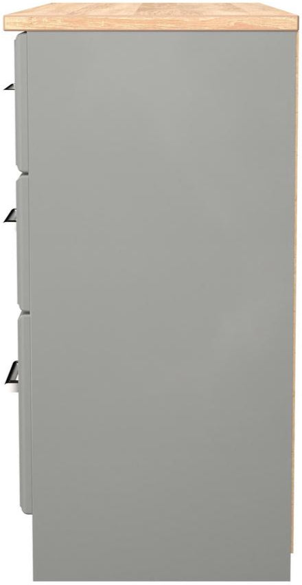 Kent 6 Drawer Midi Chest of Drawers with Oak Top