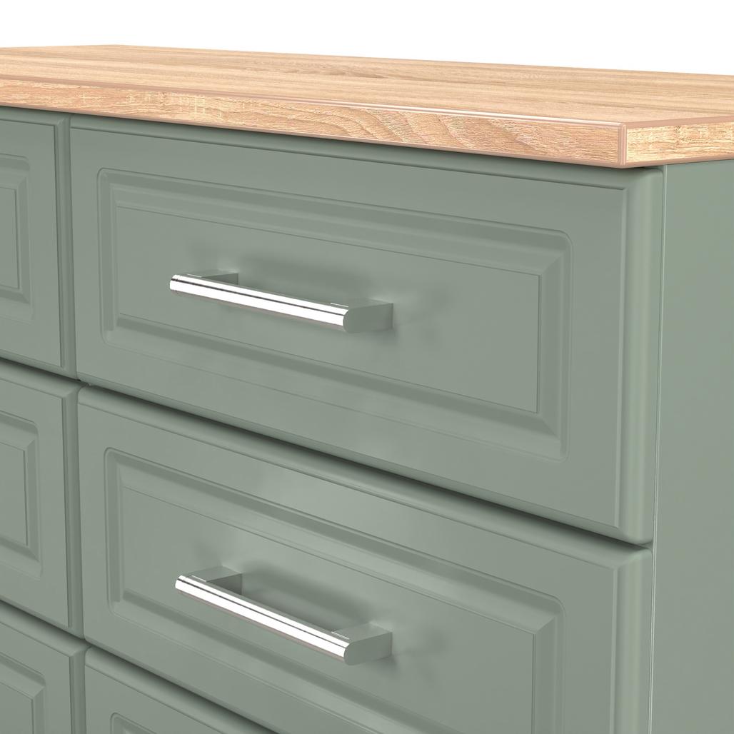 Kent 6 Drawer Midi Chest of Drawers with Oak Top