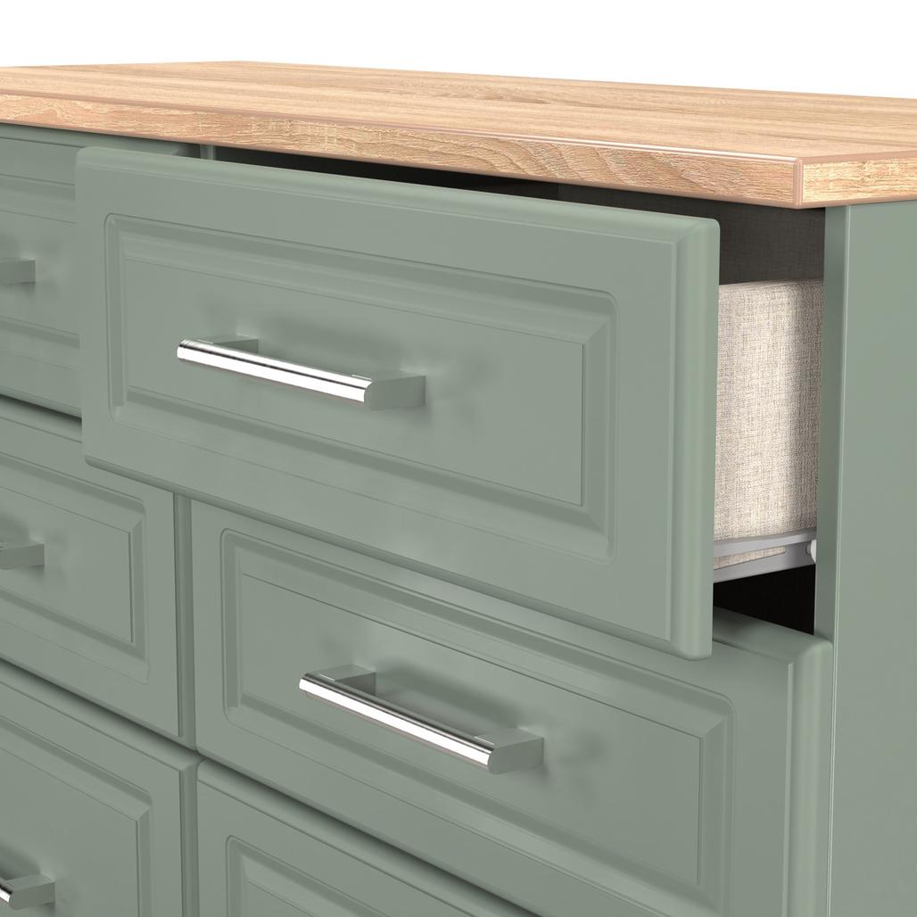 Kent 6 Drawer Midi Chest of Drawers with Oak Top