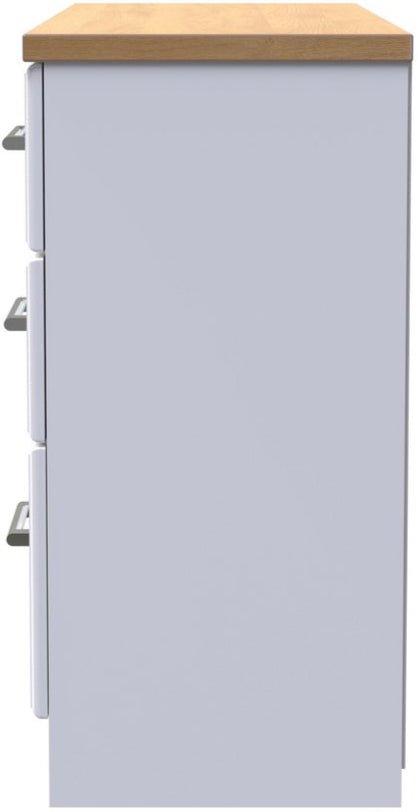 Kent 6 Drawer Midi Chest of Drawers with Oak Top