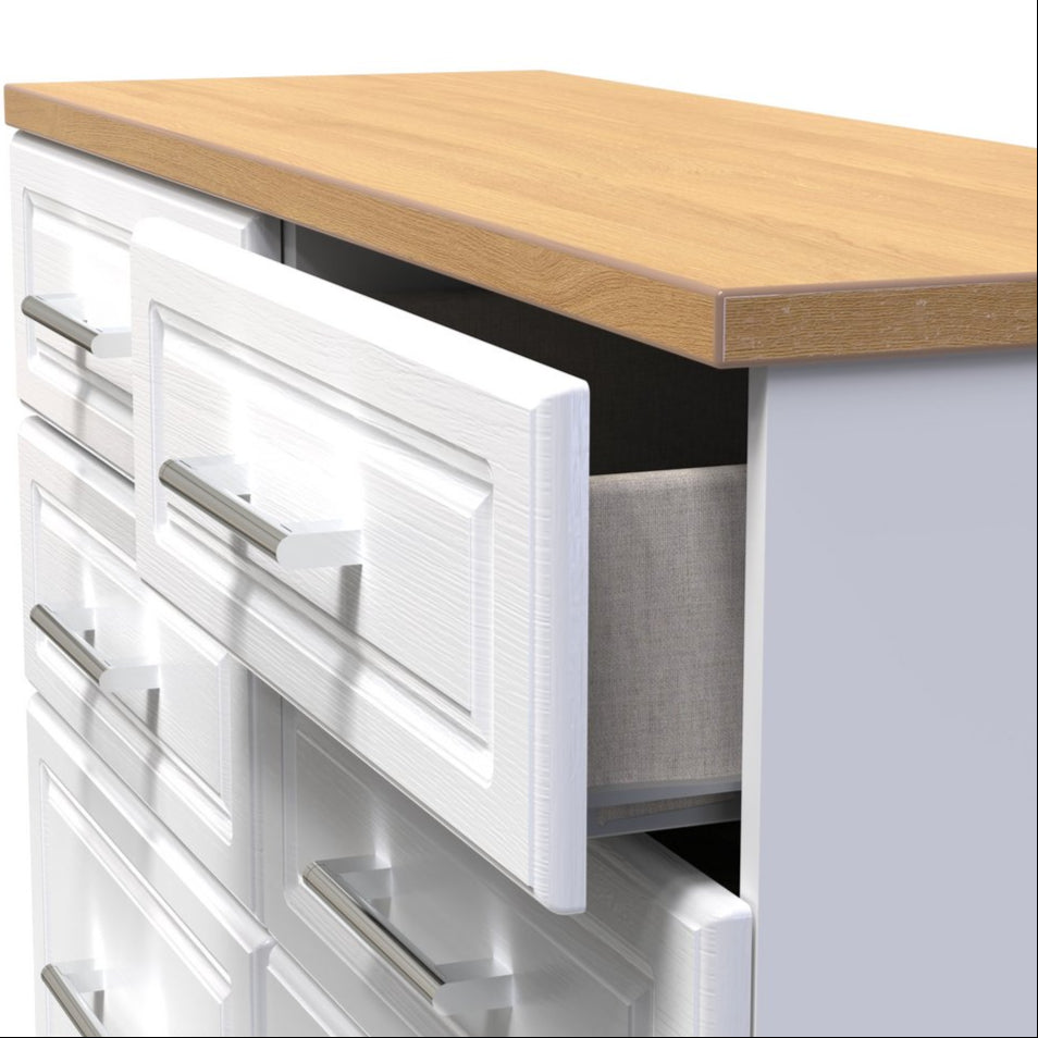 Kent 6 Drawer Midi Chest of Drawers with Oak Top