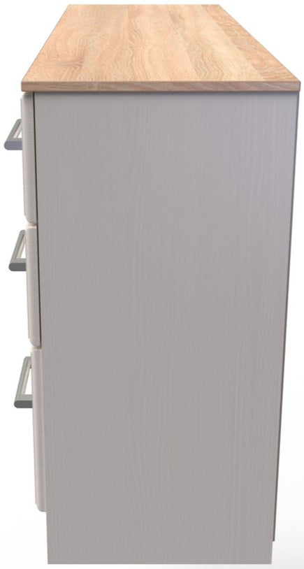 Kent 6 Drawer Double Pedestal Desk with Oak Top