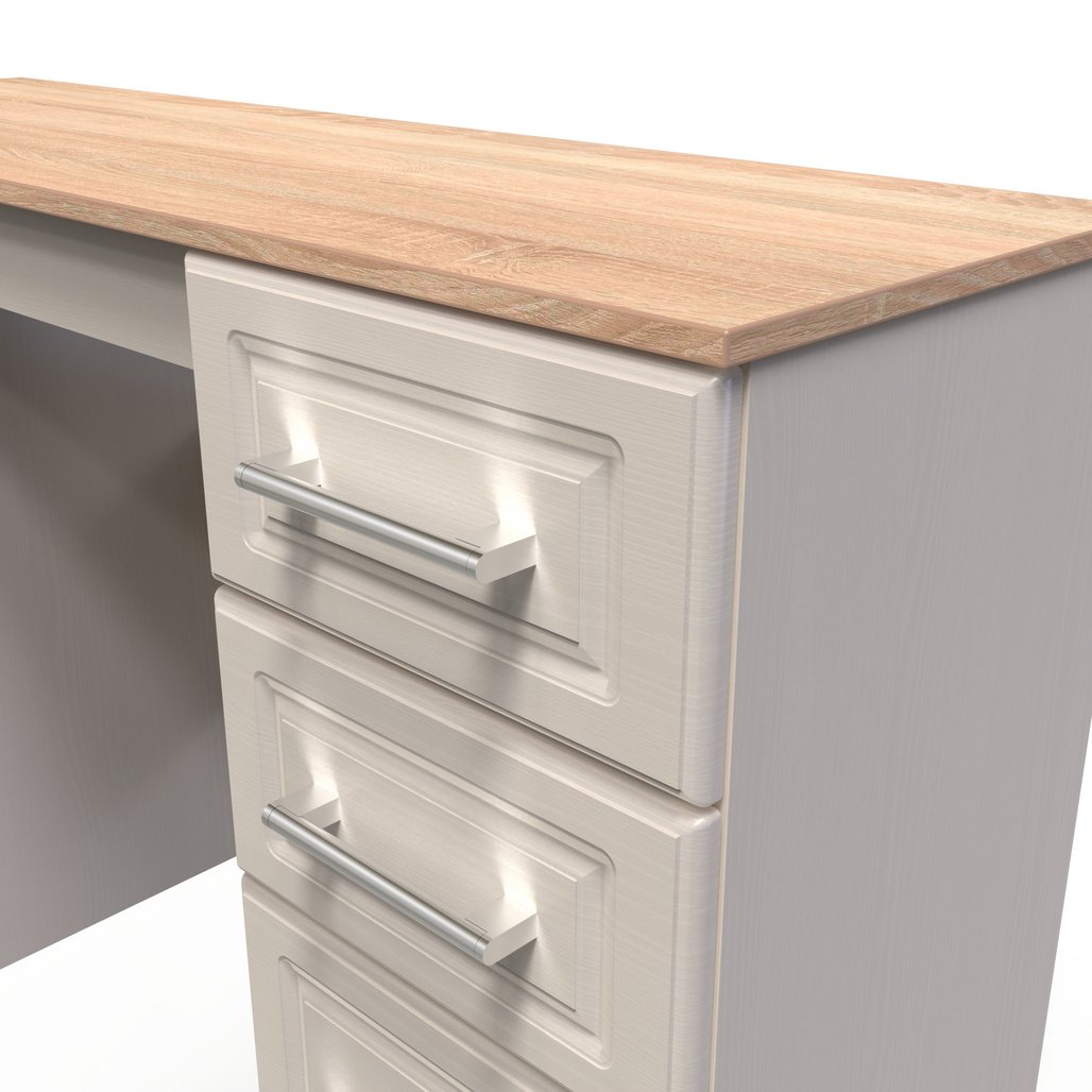 Kent 6 Drawer Double Pedestal Desk with Oak Top