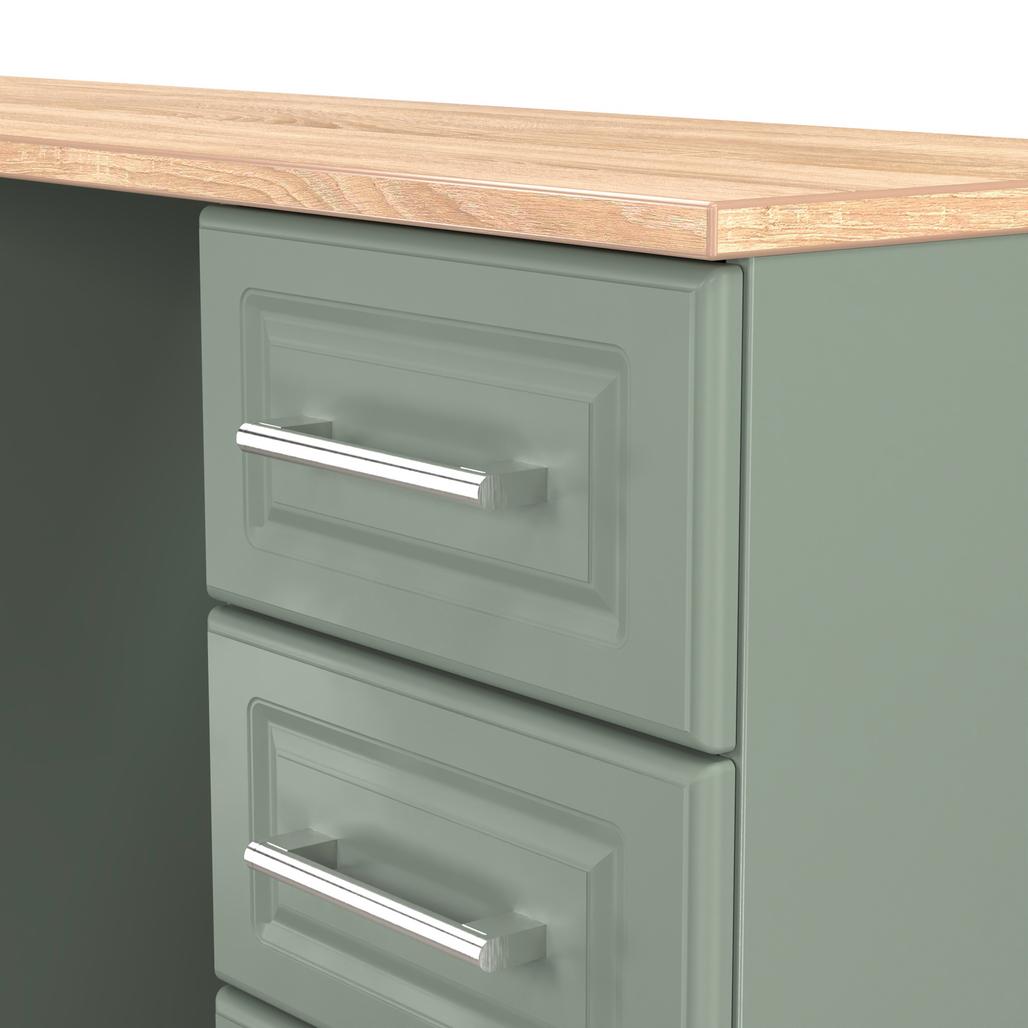 Kent 6 Drawer Double Pedestal Desk with Oak Top