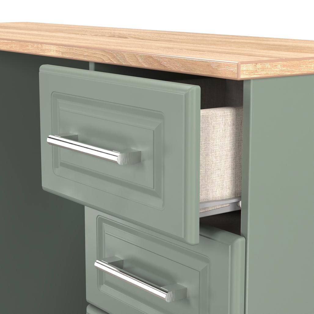 Kent 6 Drawer Double Pedestal Desk with Oak Top