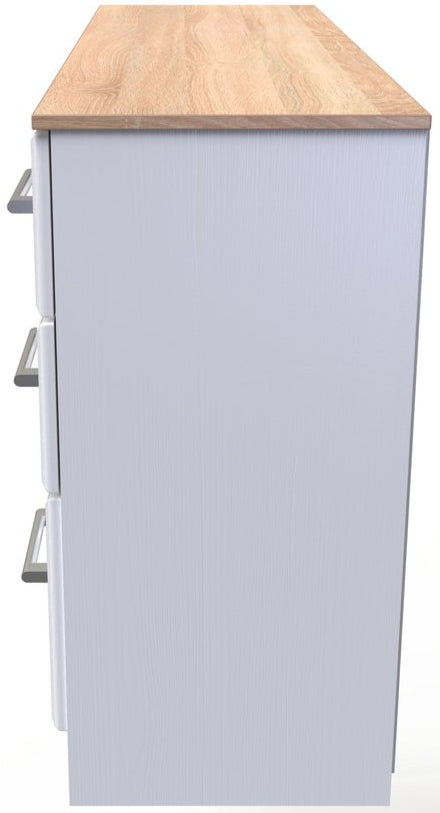 Kent 6 Drawer Double Pedestal Desk with Oak Top