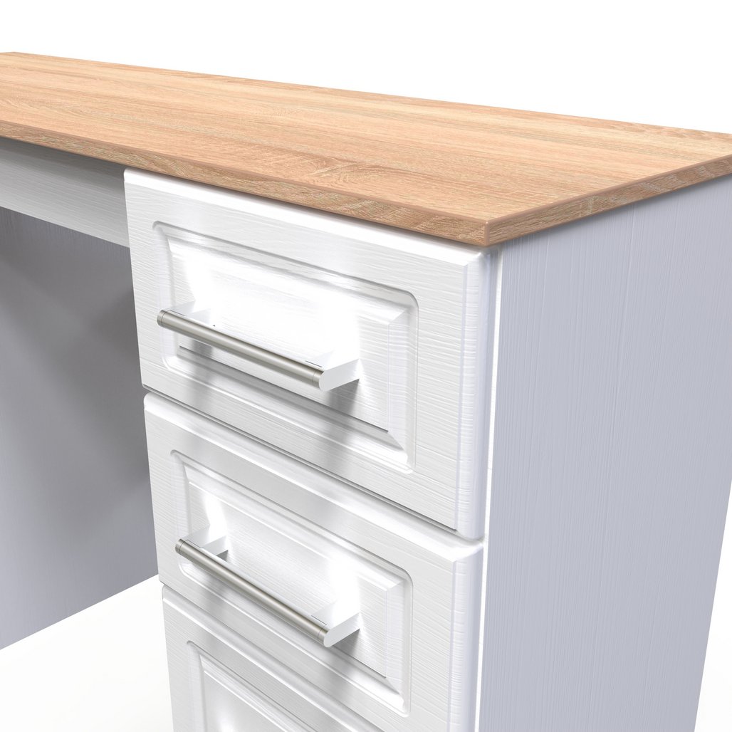 Kent 6 Drawer Double Pedestal Desk with Oak Top