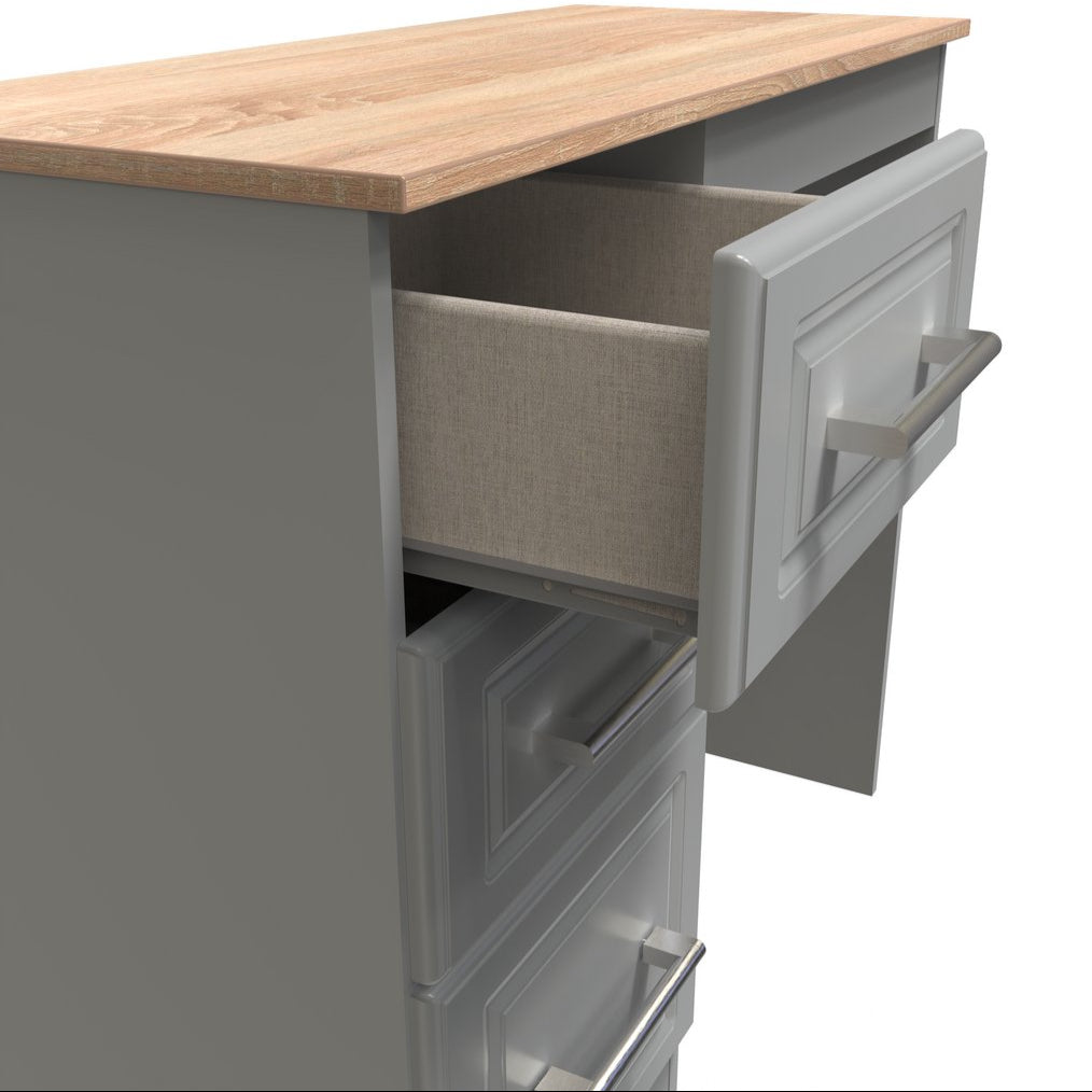 Kent 3 Drawer Pedestal Dressing Table with Oak Top