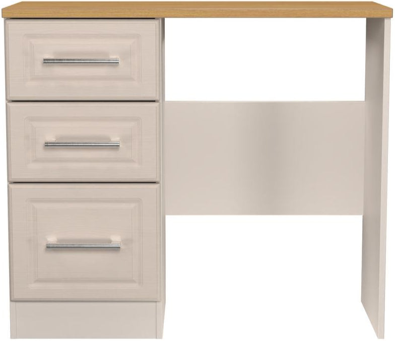 Kent 3 Drawer Pedestal Dressing Table with Oak Top