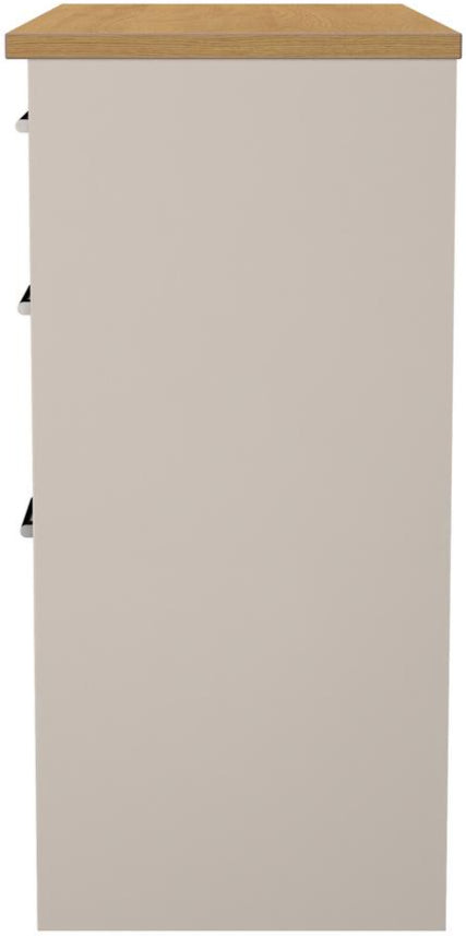 Kent 3 Drawer Pedestal Dressing Table with Oak Top