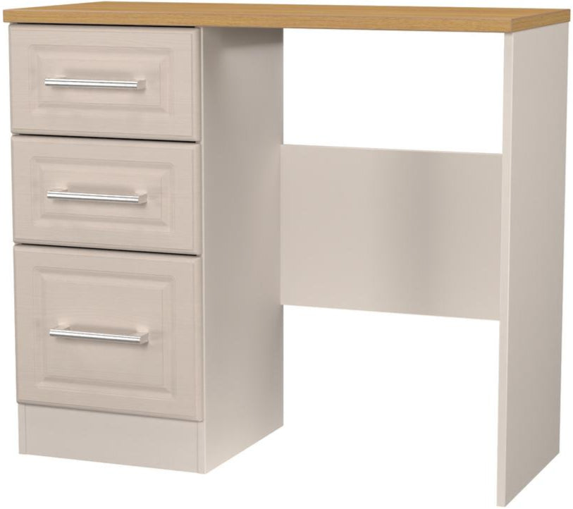 Kent 3 Drawer Pedestal Dressing Table with Oak Top