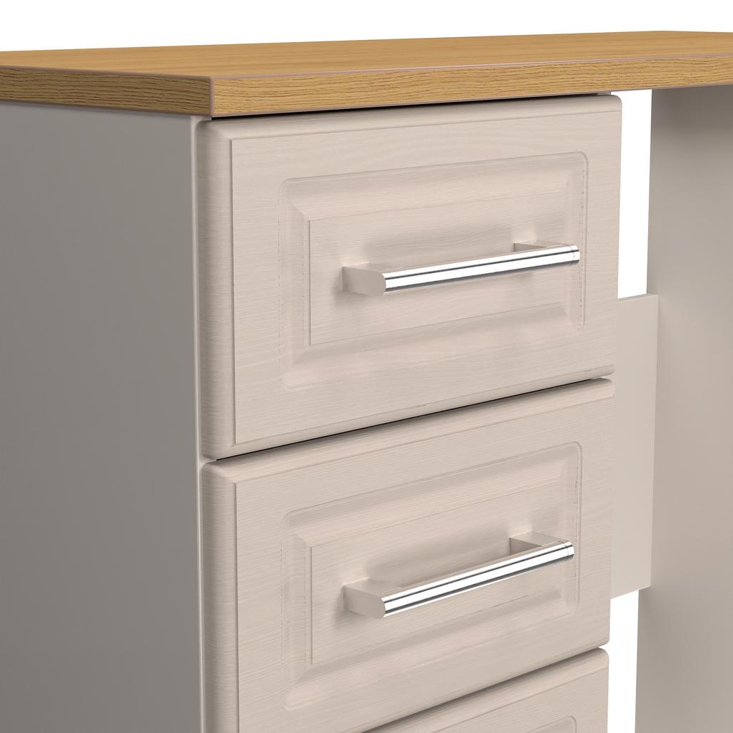Kent 3 Drawer Pedestal Dressing Table with Oak Top