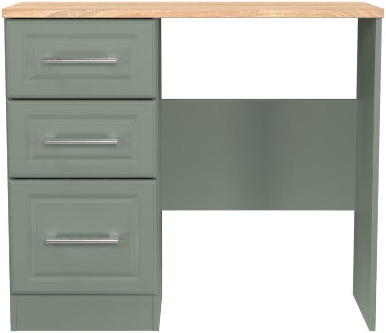 Kent 3 Drawer Pedestal Dressing Table with Oak Top