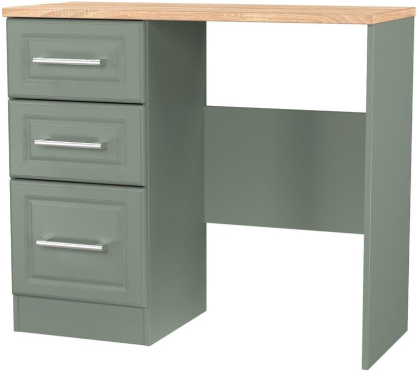 Kent 3 Drawer Pedestal Dressing Table with Oak Top