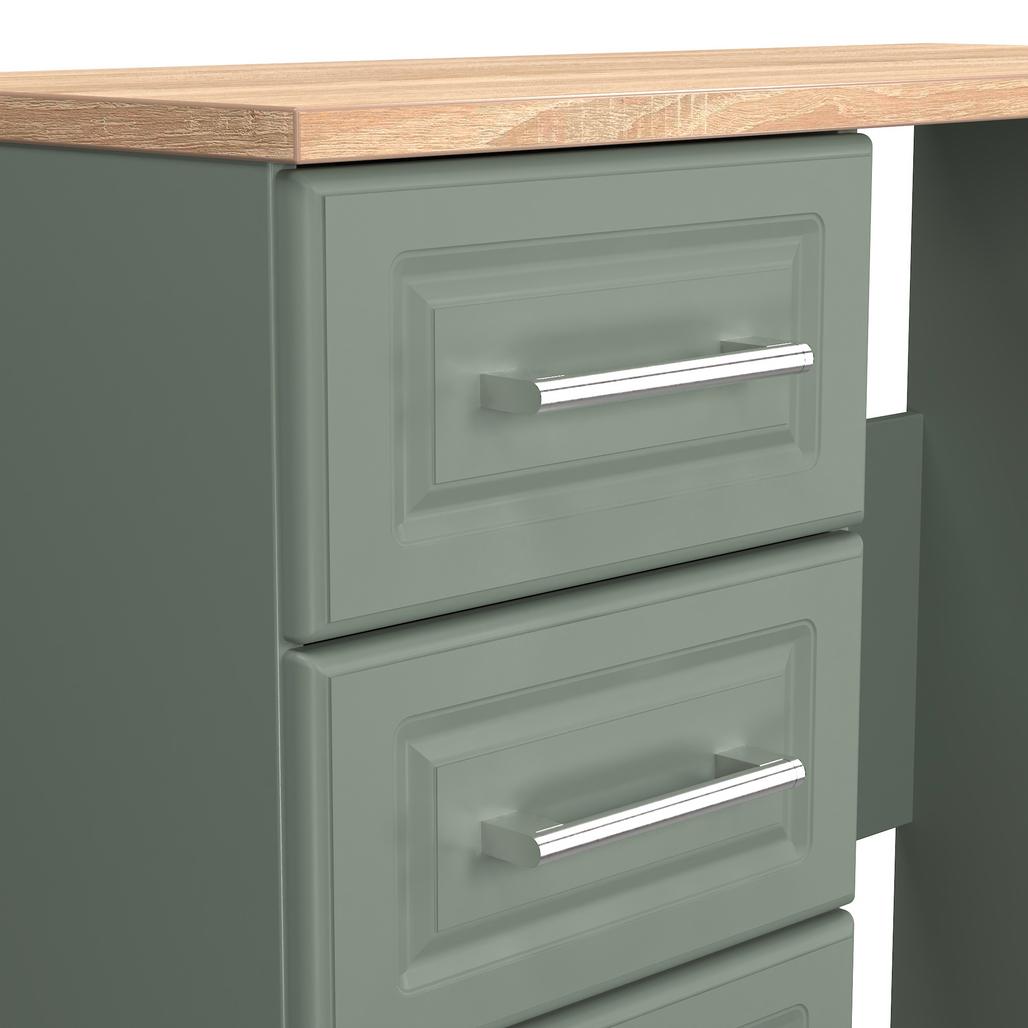 Kent 3 Drawer Pedestal Dressing Table with Oak Top