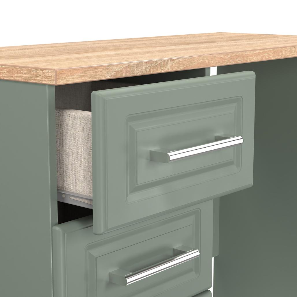 Kent 3 Drawer Pedestal Dressing Table with Oak Top