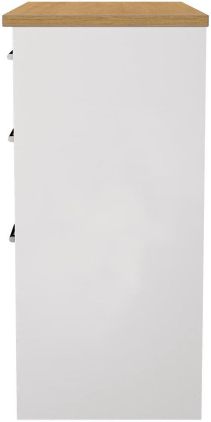 Kent 3 Drawer Pedestal Dressing Table with Oak Top