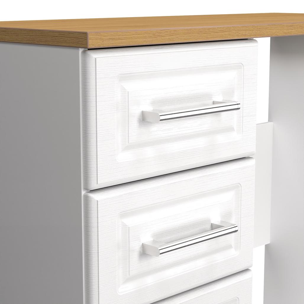 Kent 3 Drawer Pedestal Dressing Table with Oak Top