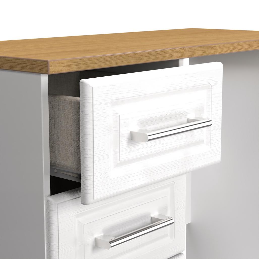 Kent 3 Drawer Pedestal Dressing Table with Oak Top