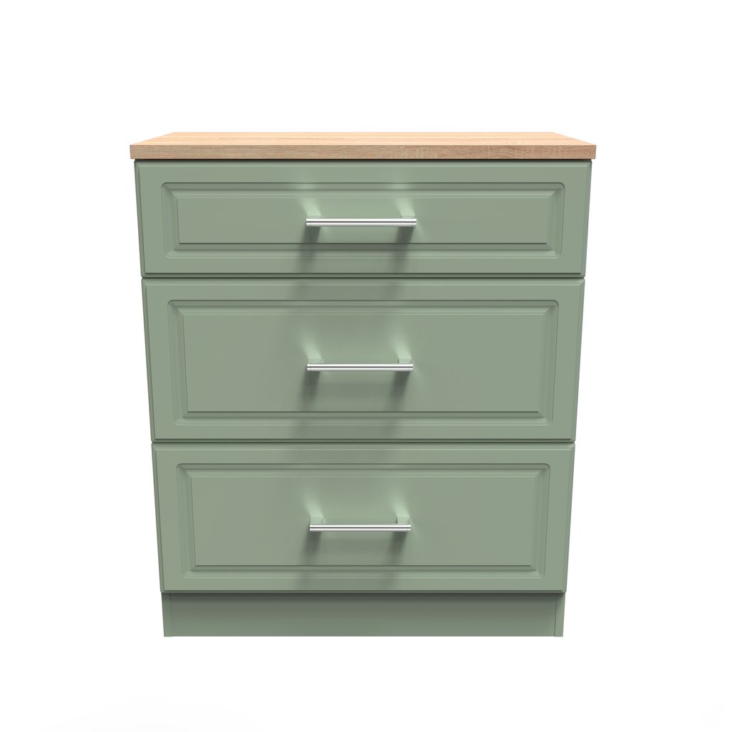 Kent 2 Door Mirrored Double Wardrobe, 3 Drawer Bedsides & 3 Drawer Deep Chest of Drawers
