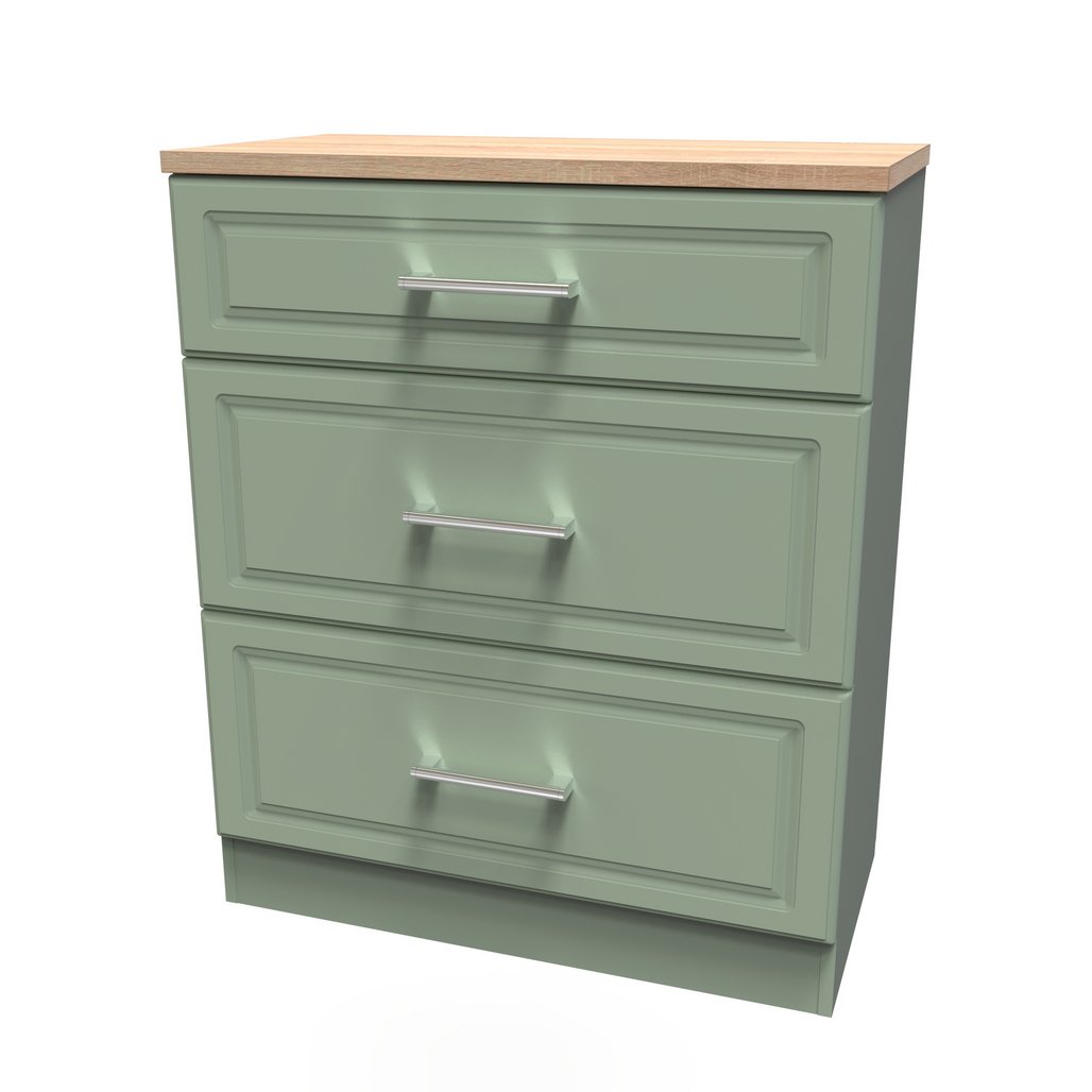 Kent 3 Drawer Deep Chest with Oak Top