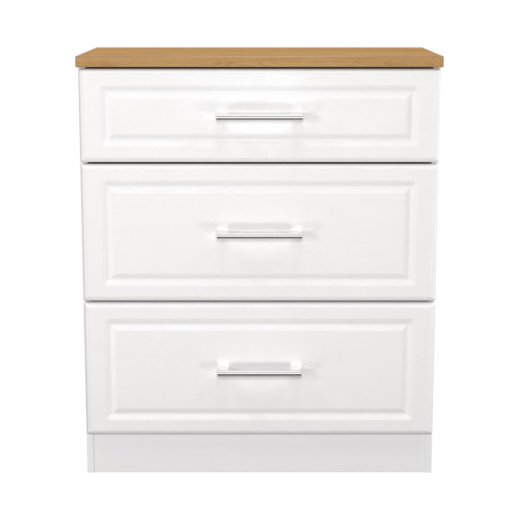Kent 2 Door Mirrored Double Wardrobe, 3 Drawer Bedsides & 3 Drawer Deep Chest of Drawers
