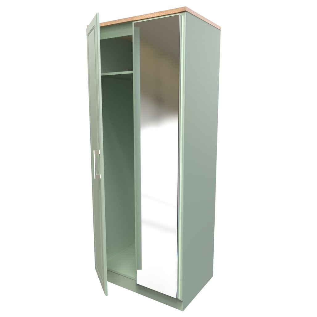 Kent 2 Door Mirrored Double Wardrobe, 3 Drawer Bedsides & 3 Drawer Deep Chest of Drawers