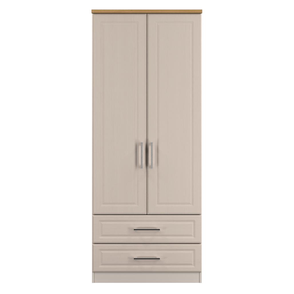 Kent 2 Drawer 2 Door Double Wardrobe, 3 Drawer Bedside & 3 Drawer Deep Chest of Drawers