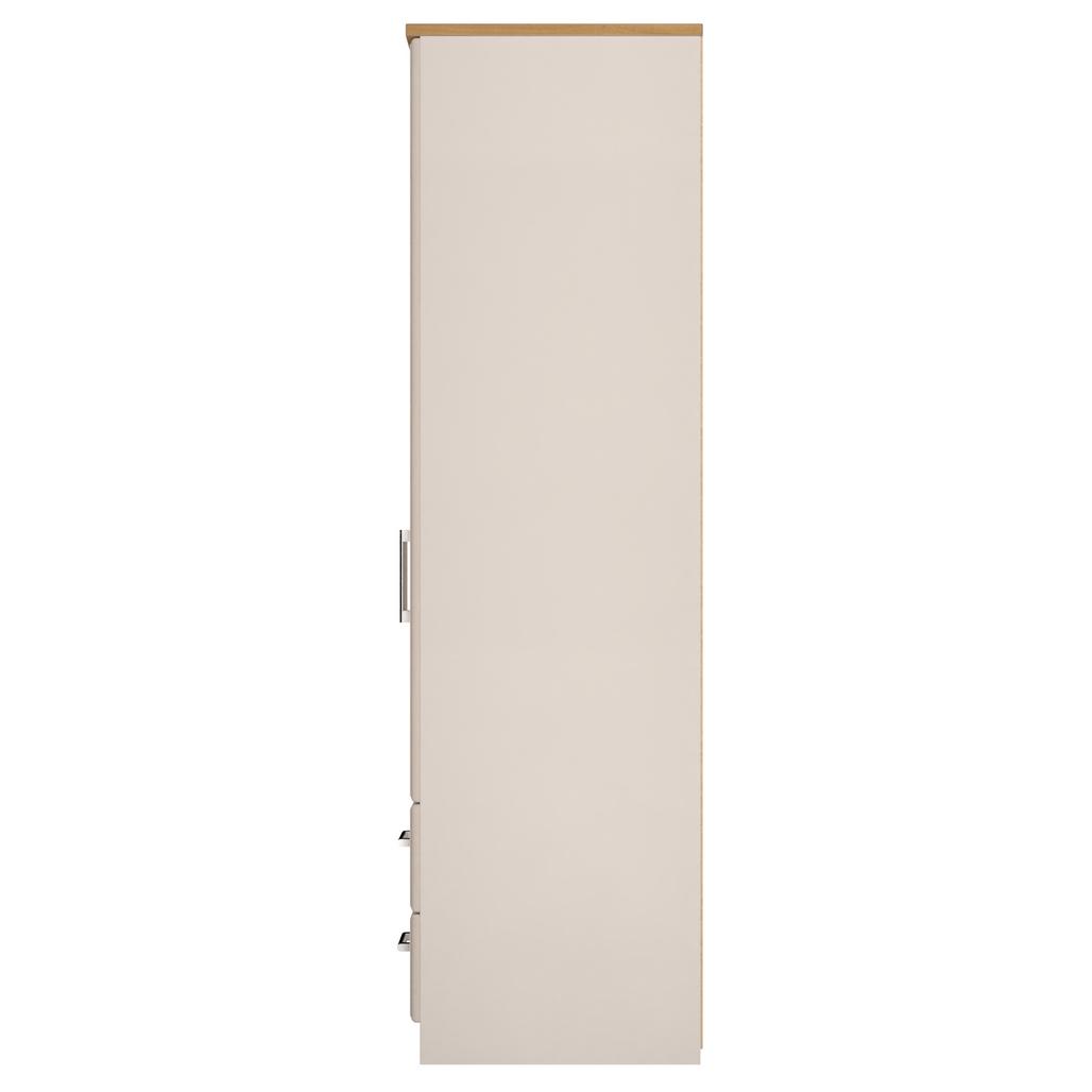 Kent 2 Drawer 2 Door Double Wardrobe with Oak Top