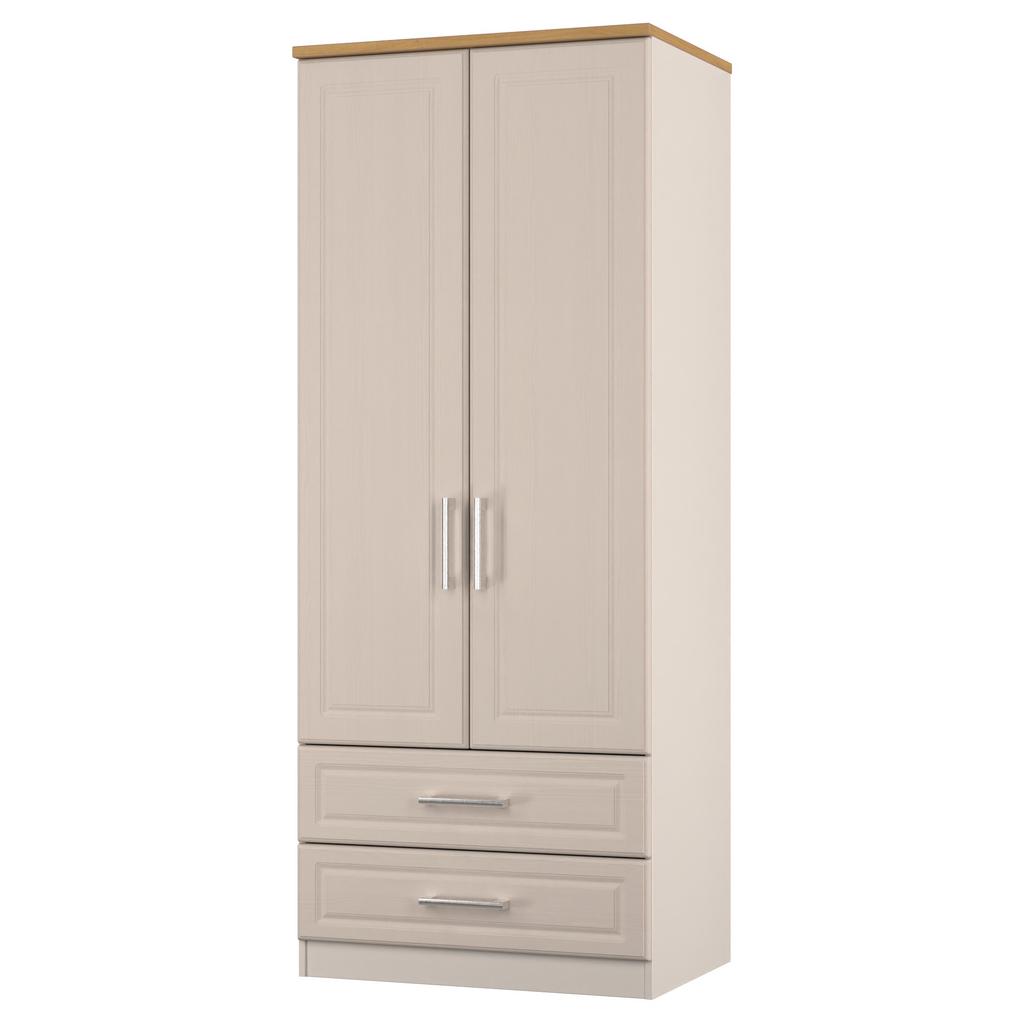 Kent 2 Drawer 2 Door Double Wardrobe, 3 Drawer Bedside & 3 Drawer Deep Chest of Drawers