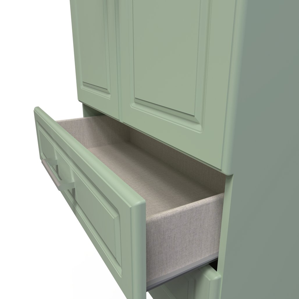 Kent 2 Drawer 2 Door Double Wardrobe with Oak Top