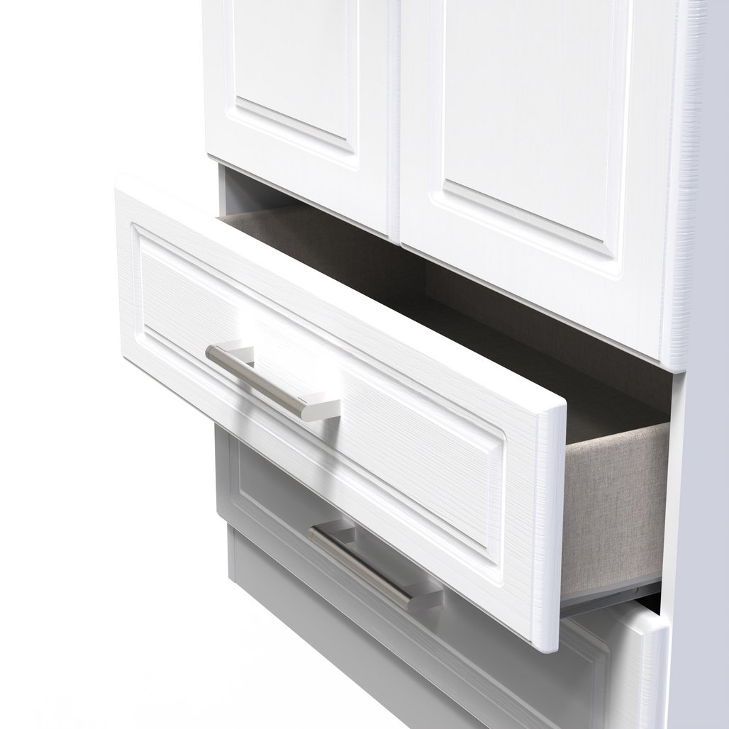 Kent 2 Drawer 2 Door Double Wardrobe, 3 Drawer Bedside & 3 Drawer Deep Chest of Drawers